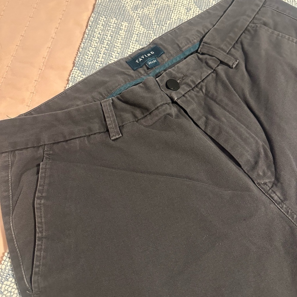 TAYLRD Men’s Dark Green/Grey Tech Chinos Sz 35x32 - Picture 1 of 7